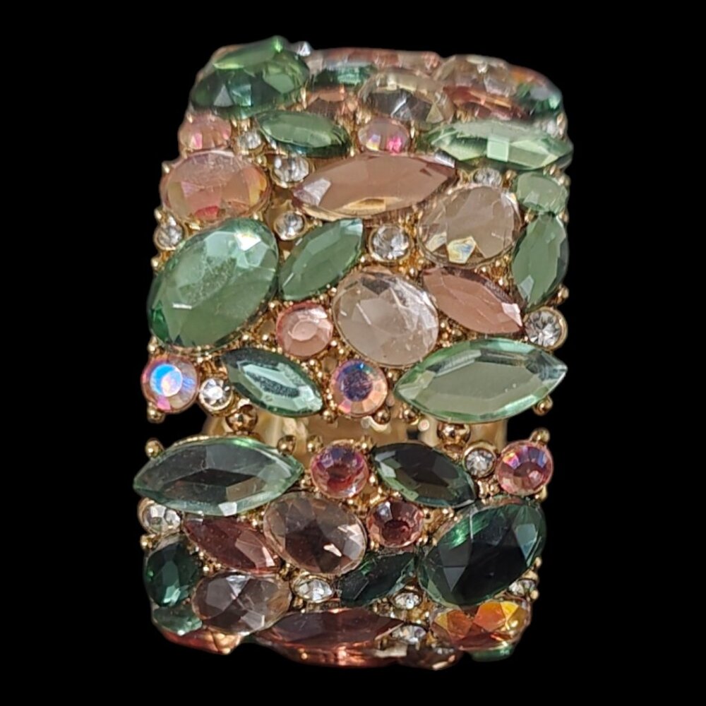 Fashion Oval Gem Cluster Stretch Bracelet - Picture 4 of 4
